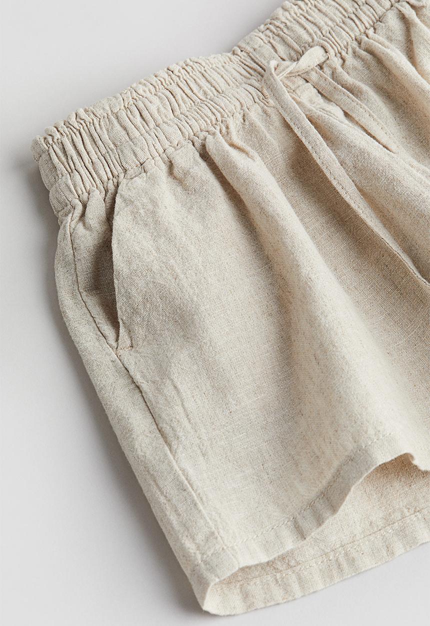 H&M - Linen-blend shorts - beige