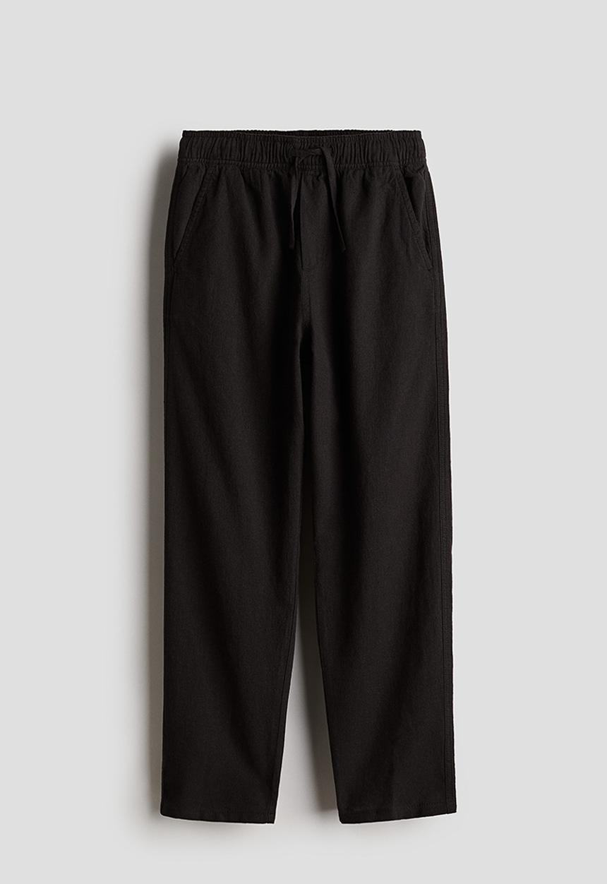 H&M - Linen-blend joggers - black