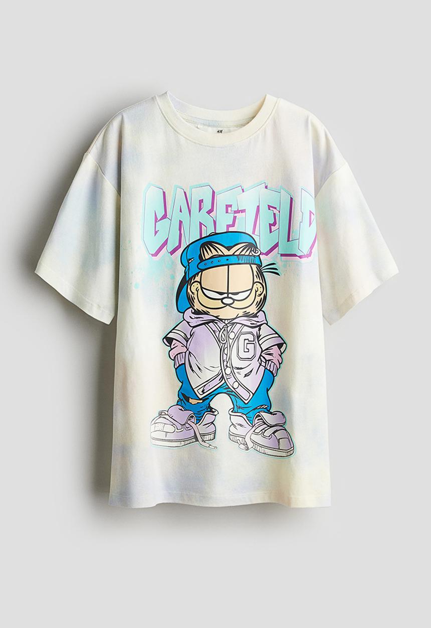 H&M - Oversized printed t-shirt - white multi
