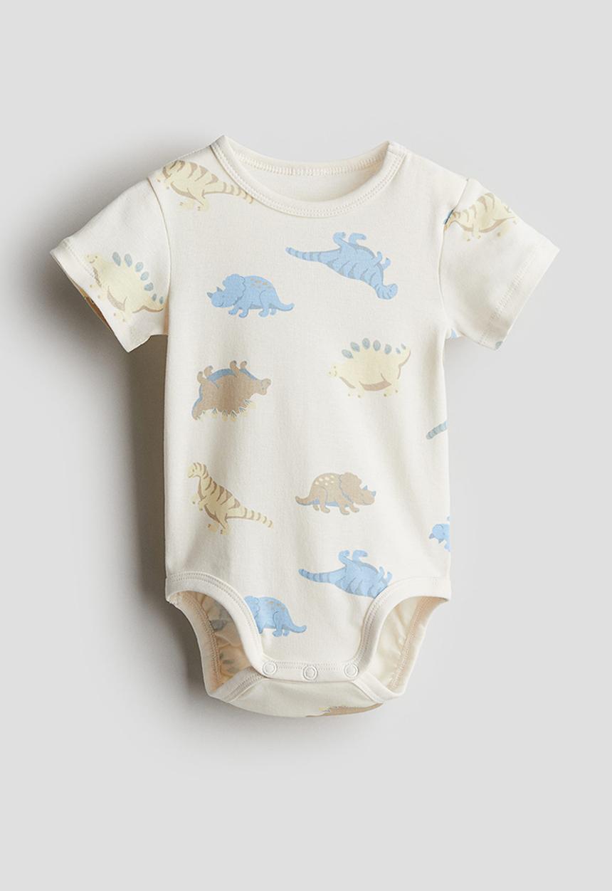 H&M - Patterned bodysuit - white beige