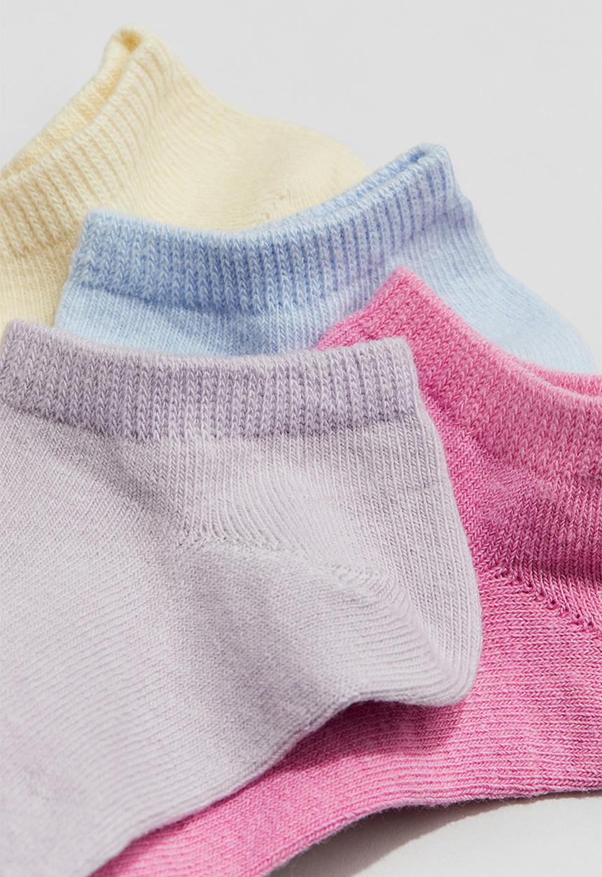 H&M - 7-Pack trainer socks - pink,purple,blue,yellow,white,orange