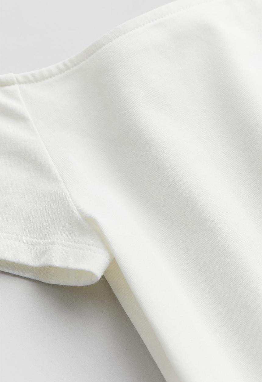 H&M - Off-the-shoulder jersey top - white