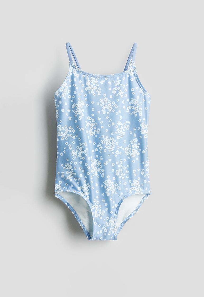 H&M - Patterned swimsuit - light blue floral 
