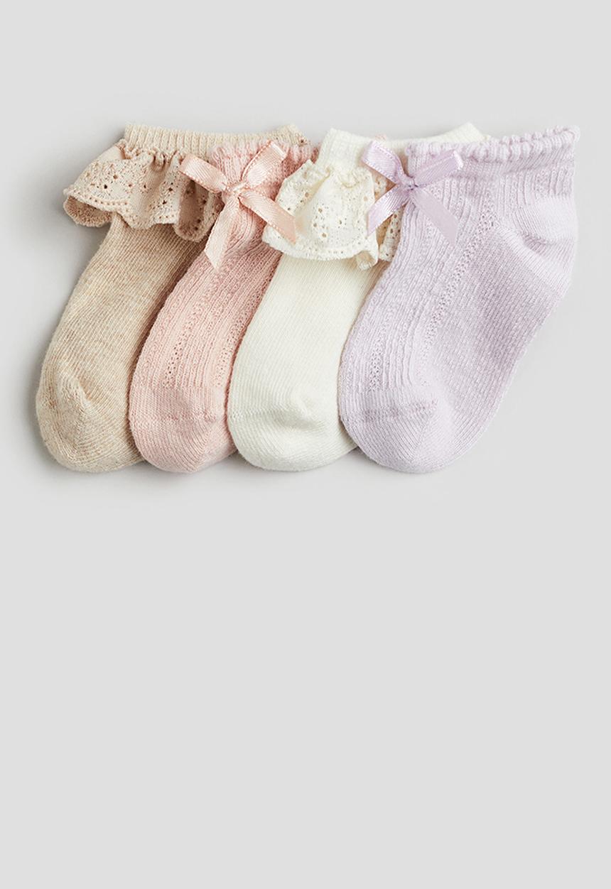 H&M - 4-Pack shaftless socks - purple
