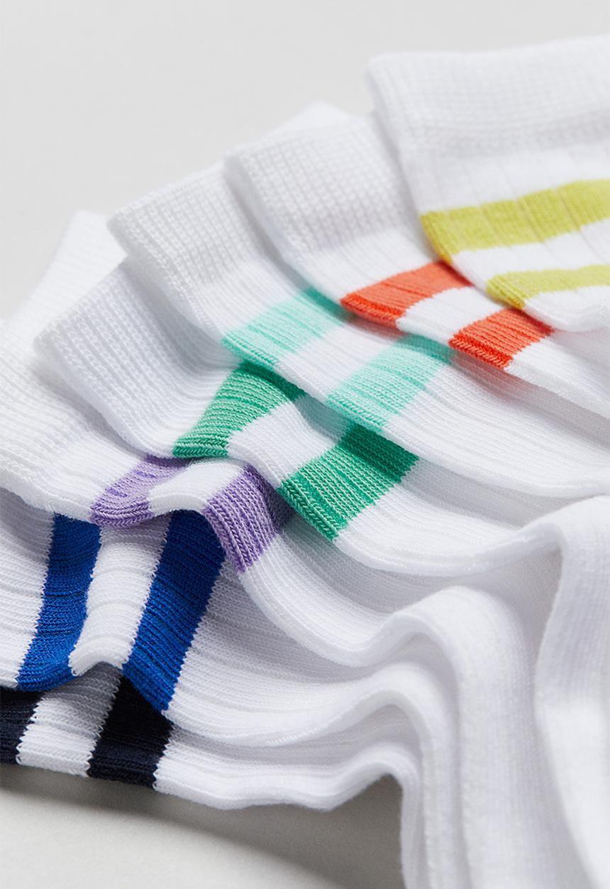 H&M - 7-Pack rib-knit socks - white striped 