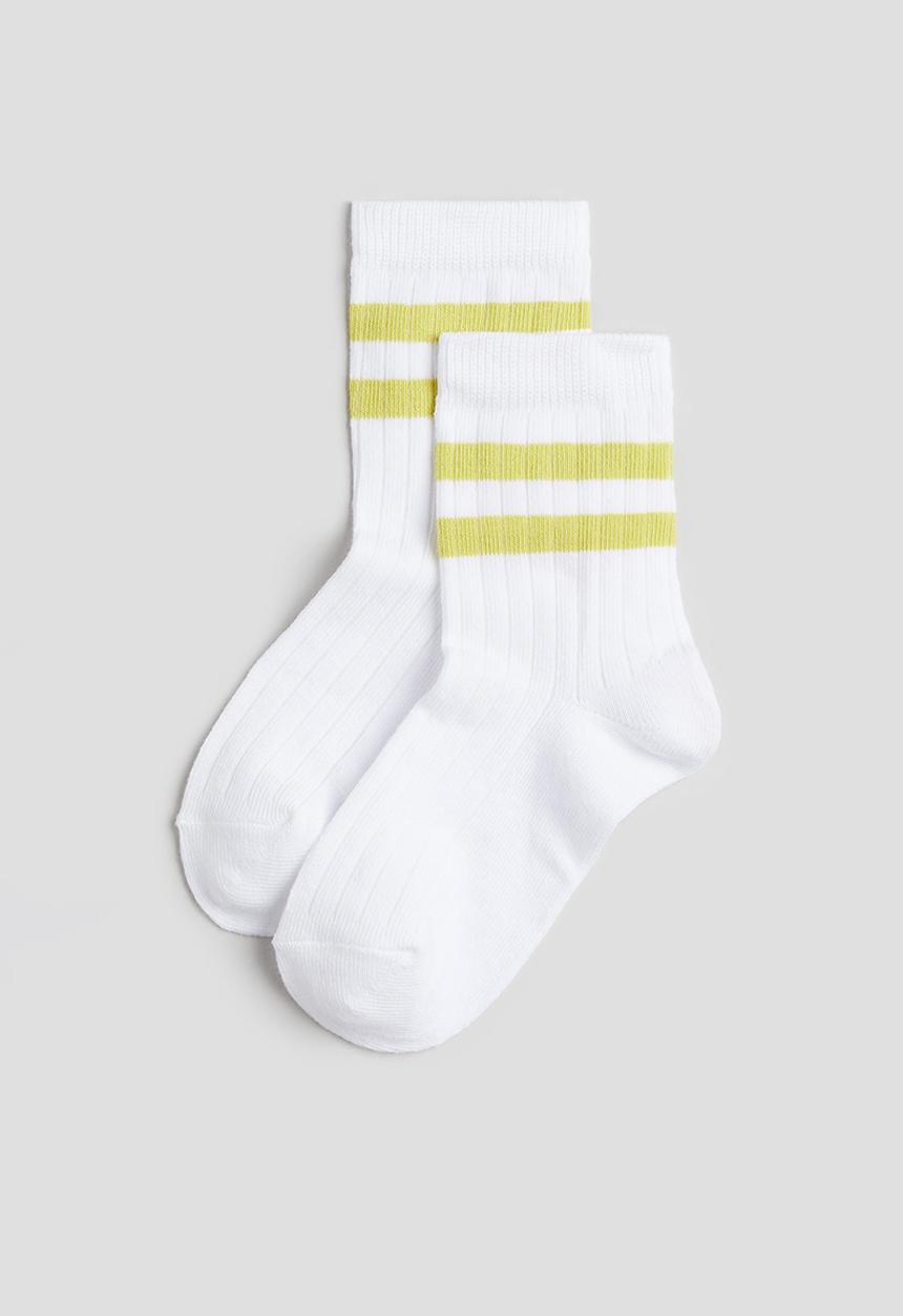 H&M - 7-Pack rib-knit socks - white striped 