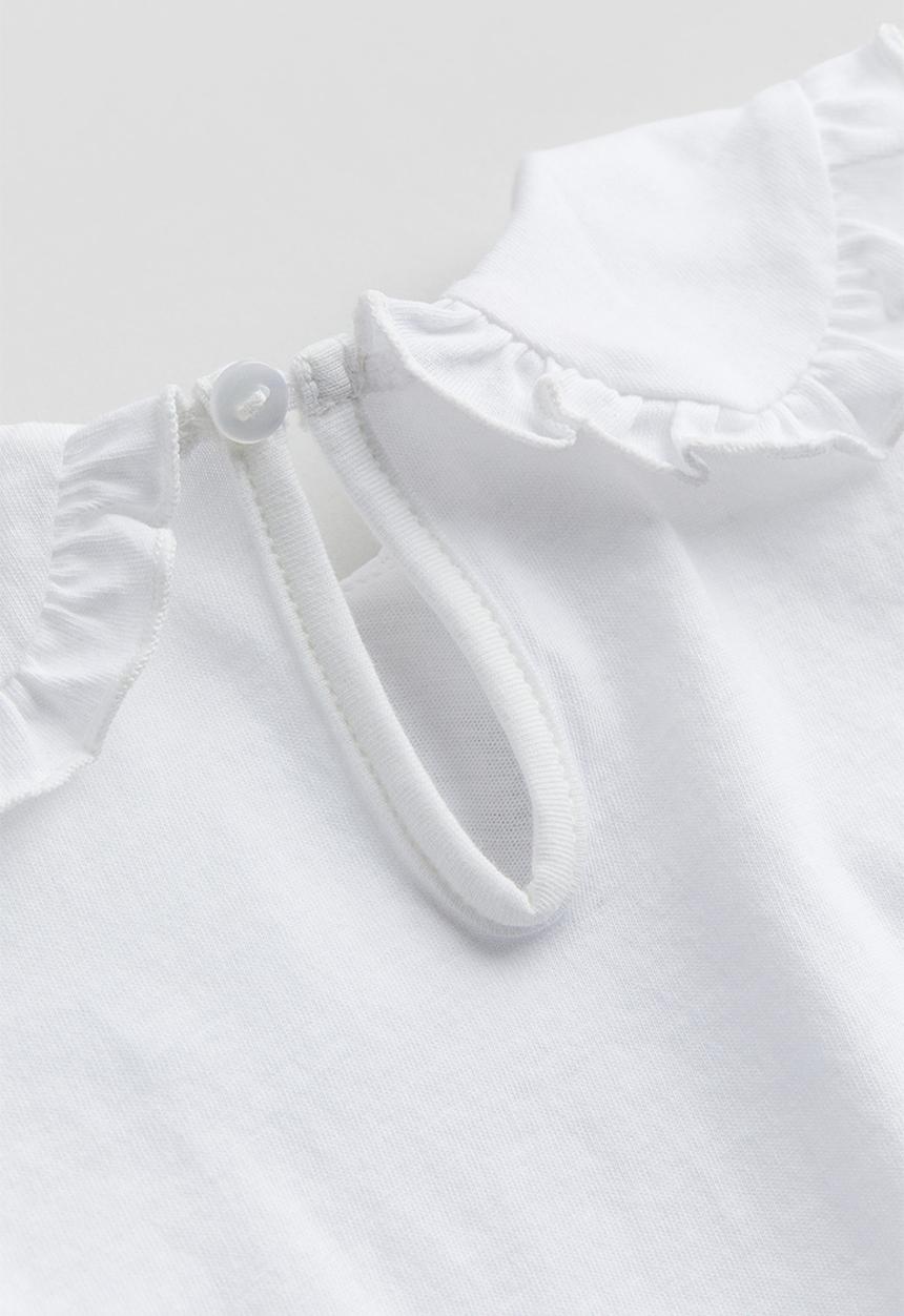H&M - Collared jersey top - white