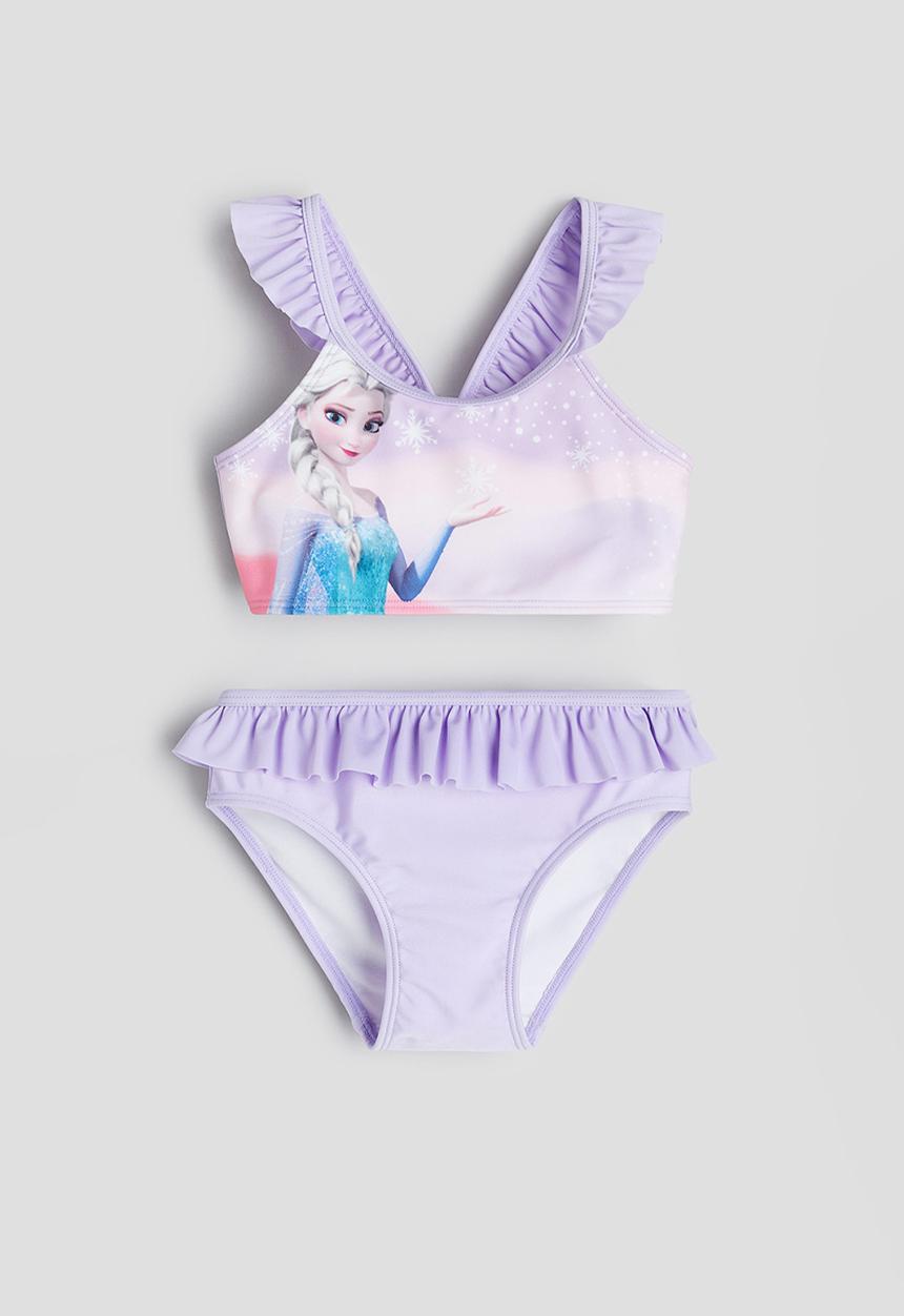 H&M - Flounced printed bikini - light purple & frozen