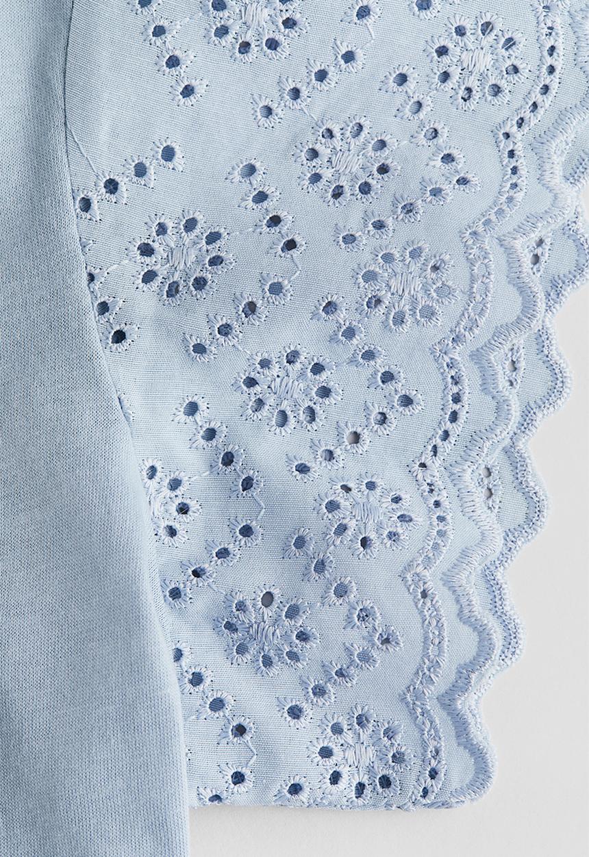 H&M - Flutter-sleeved top - light blue