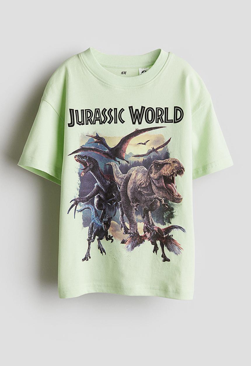 H&M - Printed T-shirt - Light green Jurassic World