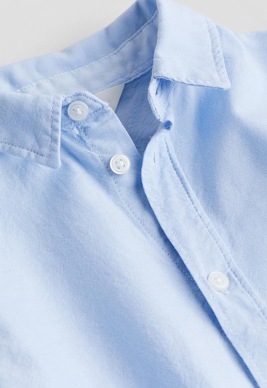 H&M - Short-sleeved cotton shirt - light blue