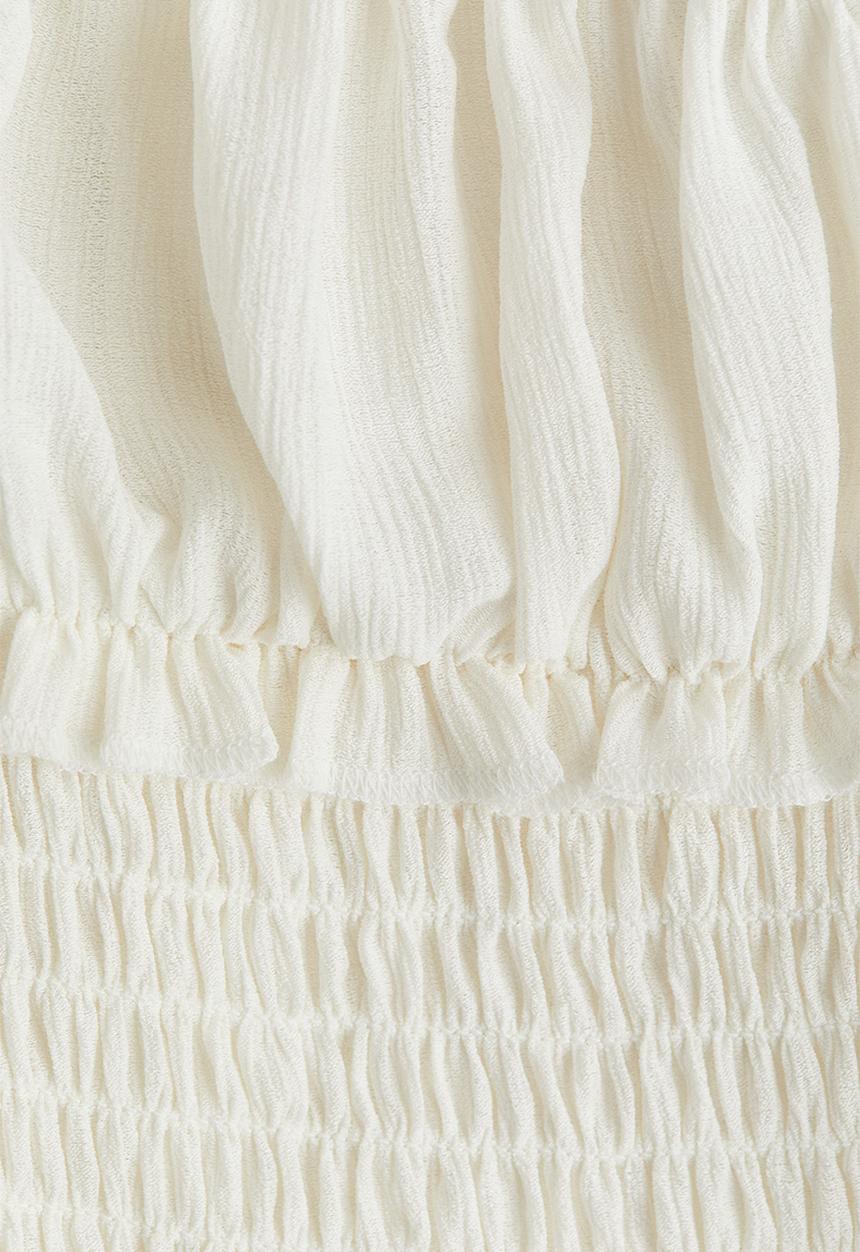 H&M - Smocked top - white