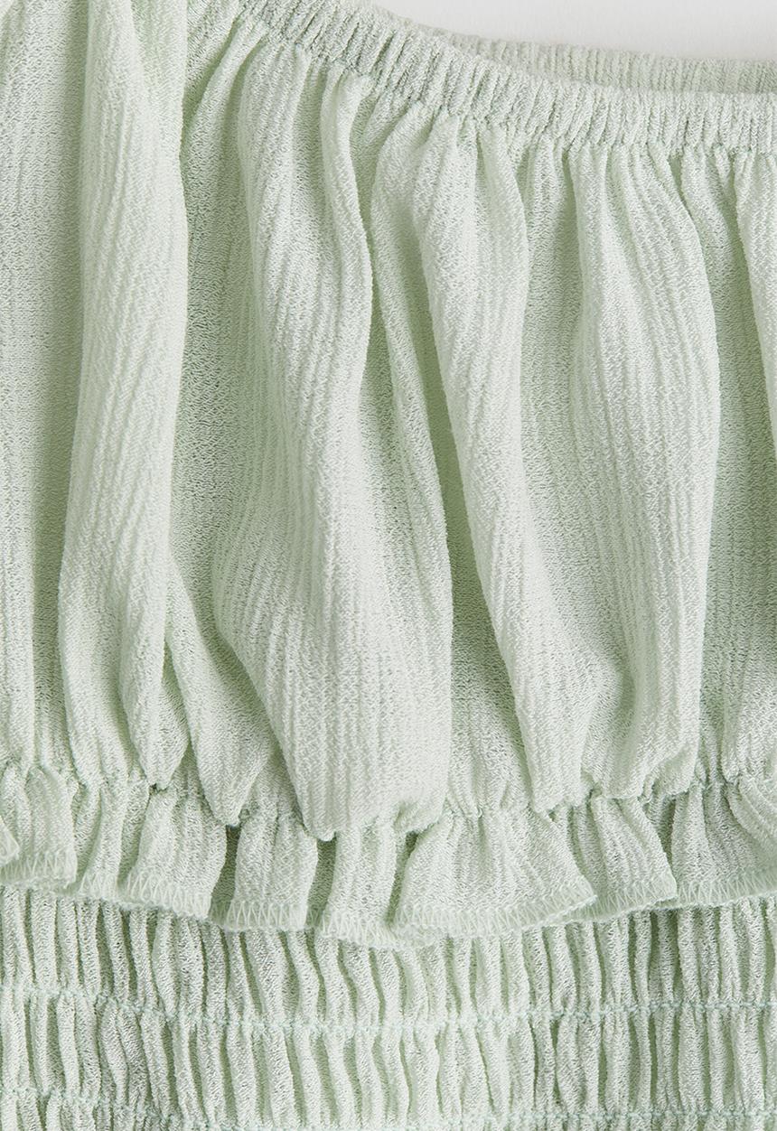 H&M - Smocked top - light dusty green