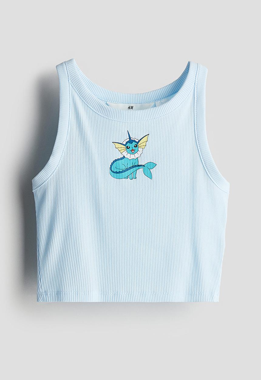 H&M - Ribbed vest top - light blue pokémon