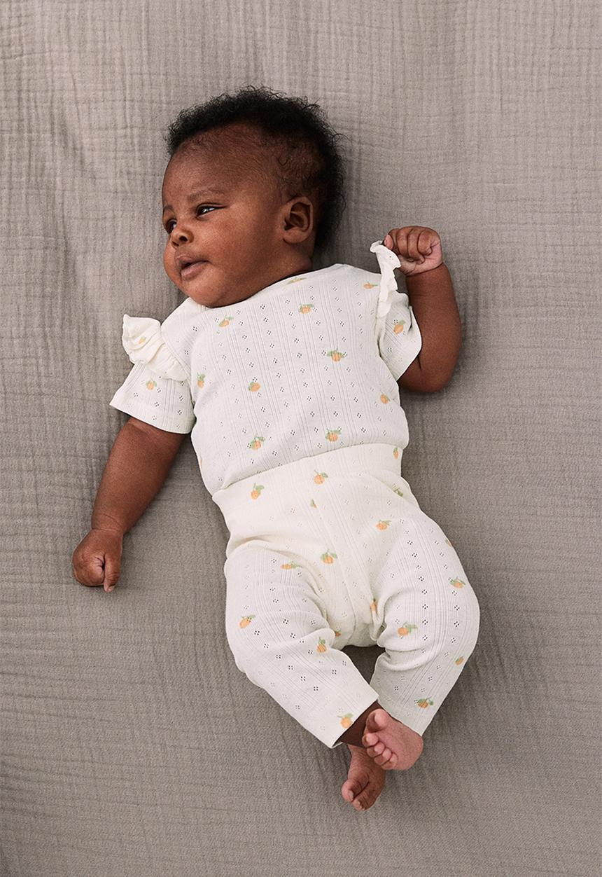 H&M - 2-piece cotton jersey set - white,multi