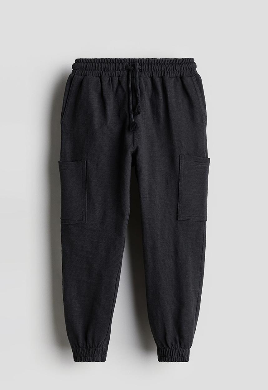 H&M - Slub jersey cargo joggers - black