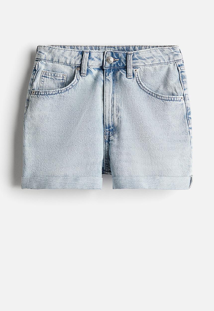 H&M - High-waisted denim shorts - blue