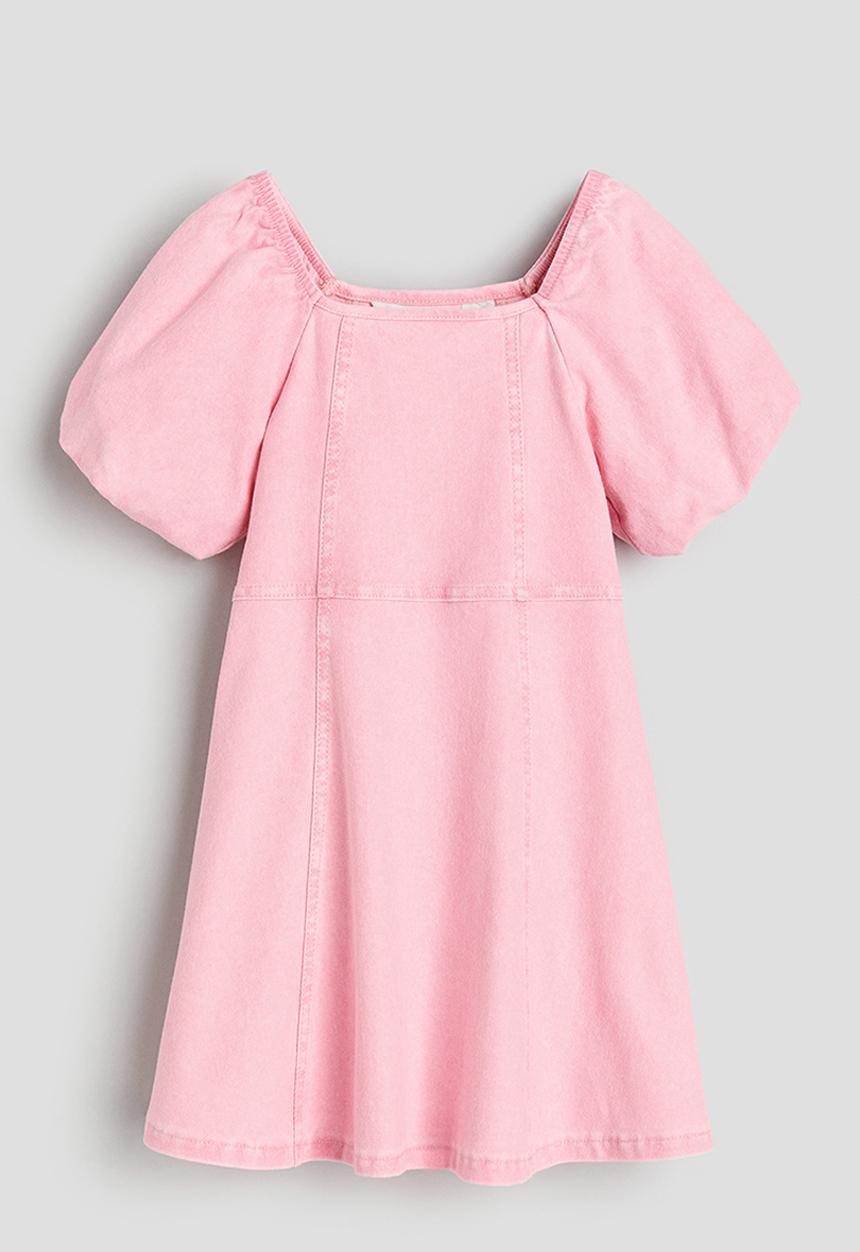 H&M - Puff-sleeved dress - pink