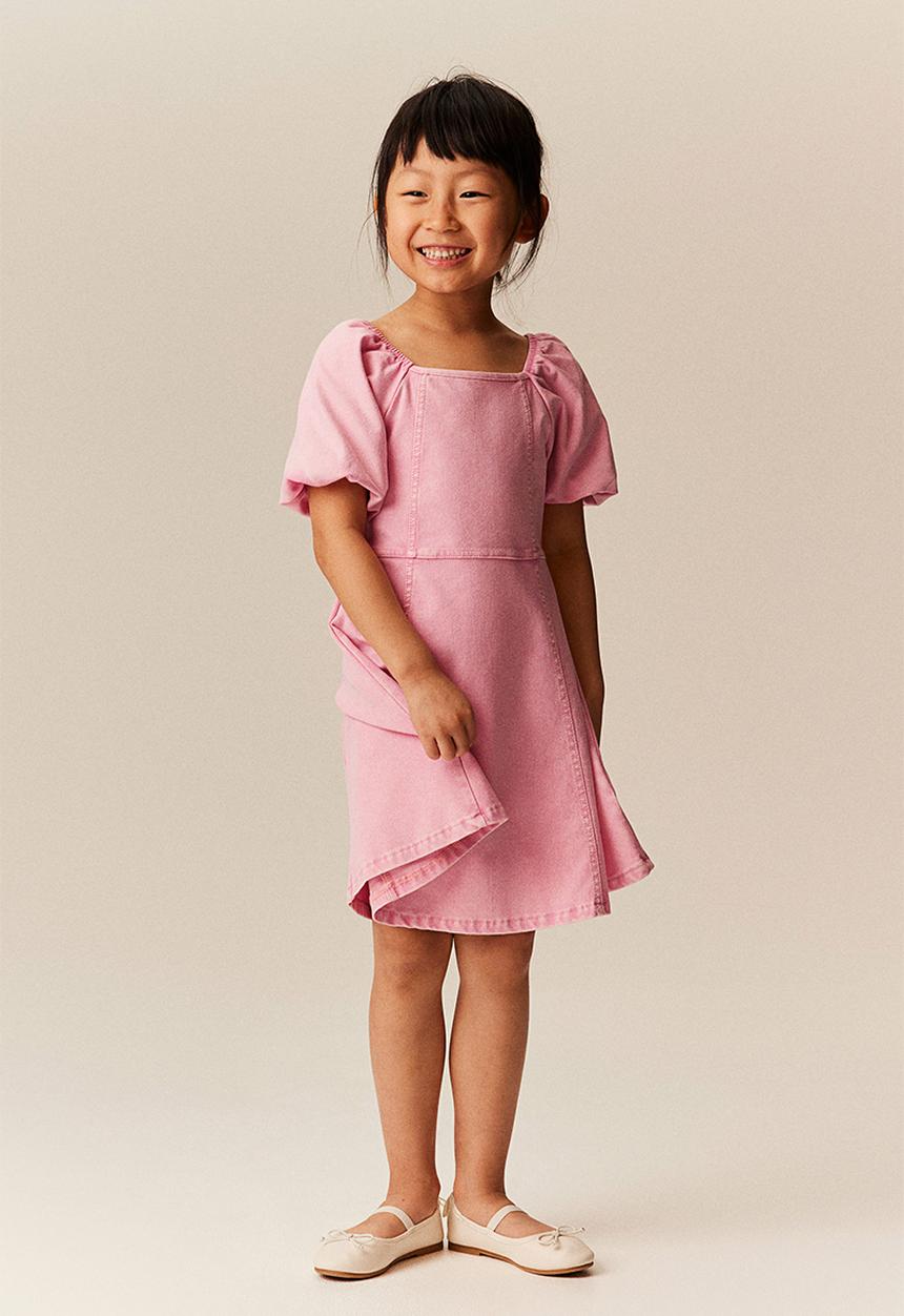 H&M - Puff-sleeved dress - pink