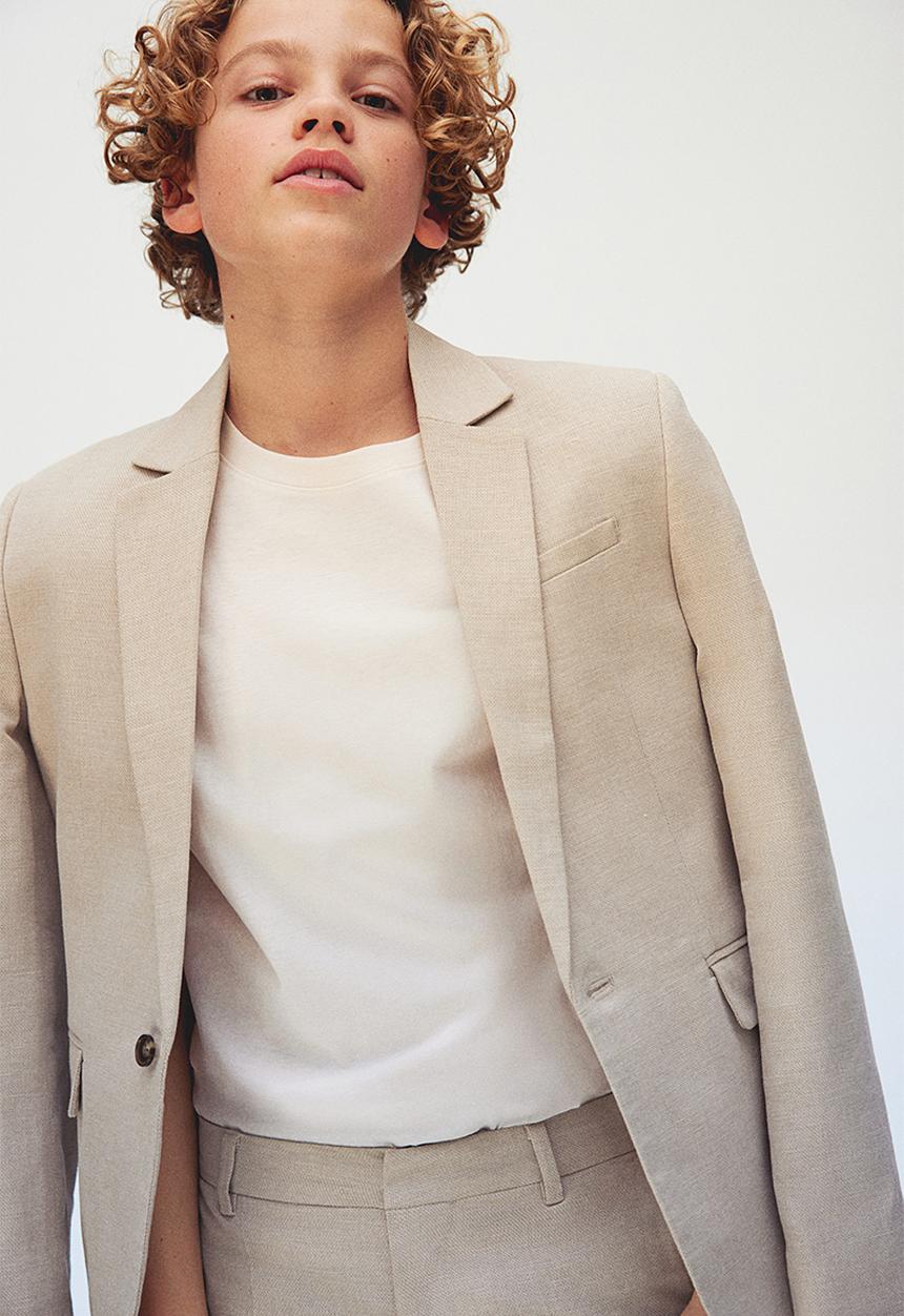 H&M - Textured-weave jacket - beige