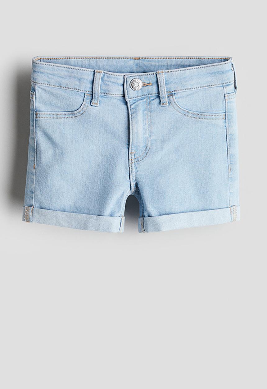 H&M - Superstretch denim shorts - light denim blue