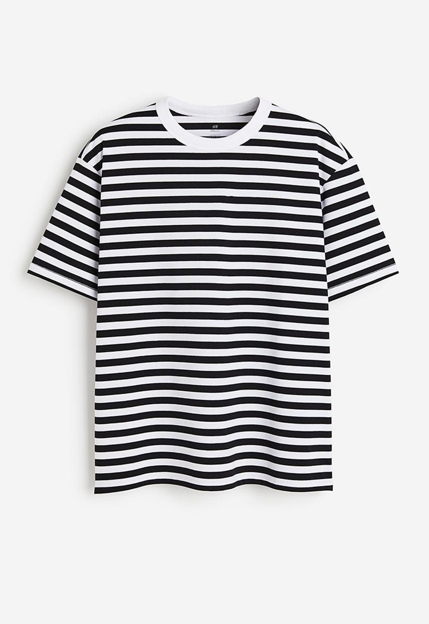H&M - Coolmax® loose fit T-shirt - black & white