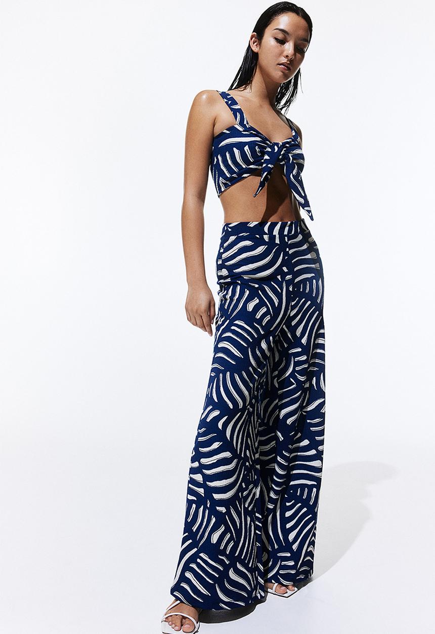 H&M - Knot-detail cropped top - blue