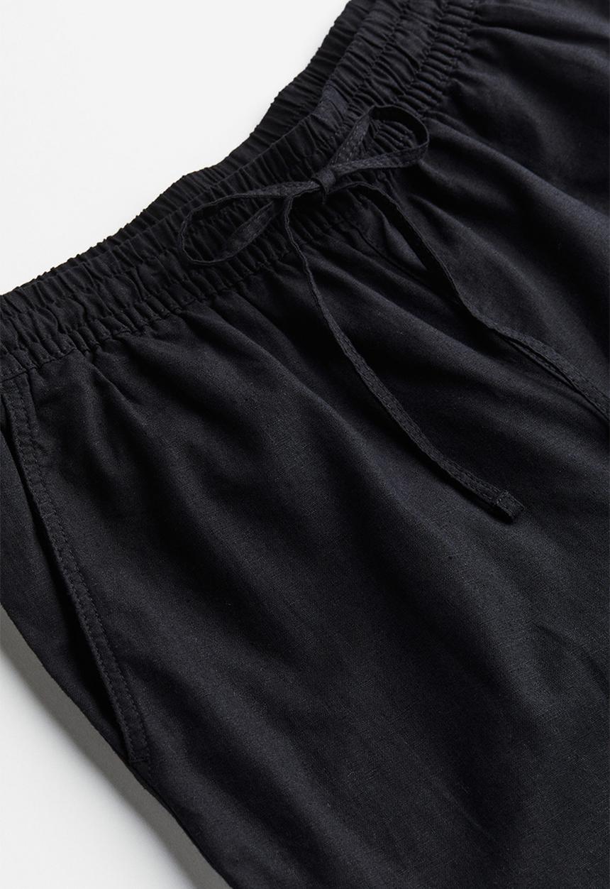 H&M - Linen-blend trousers - black