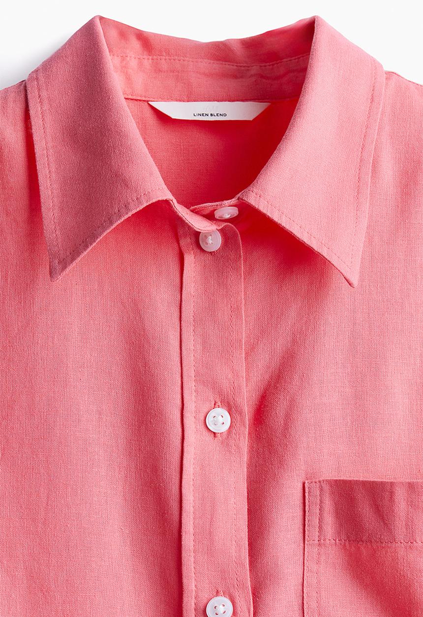 H&M - Linen-blend shirt - pink