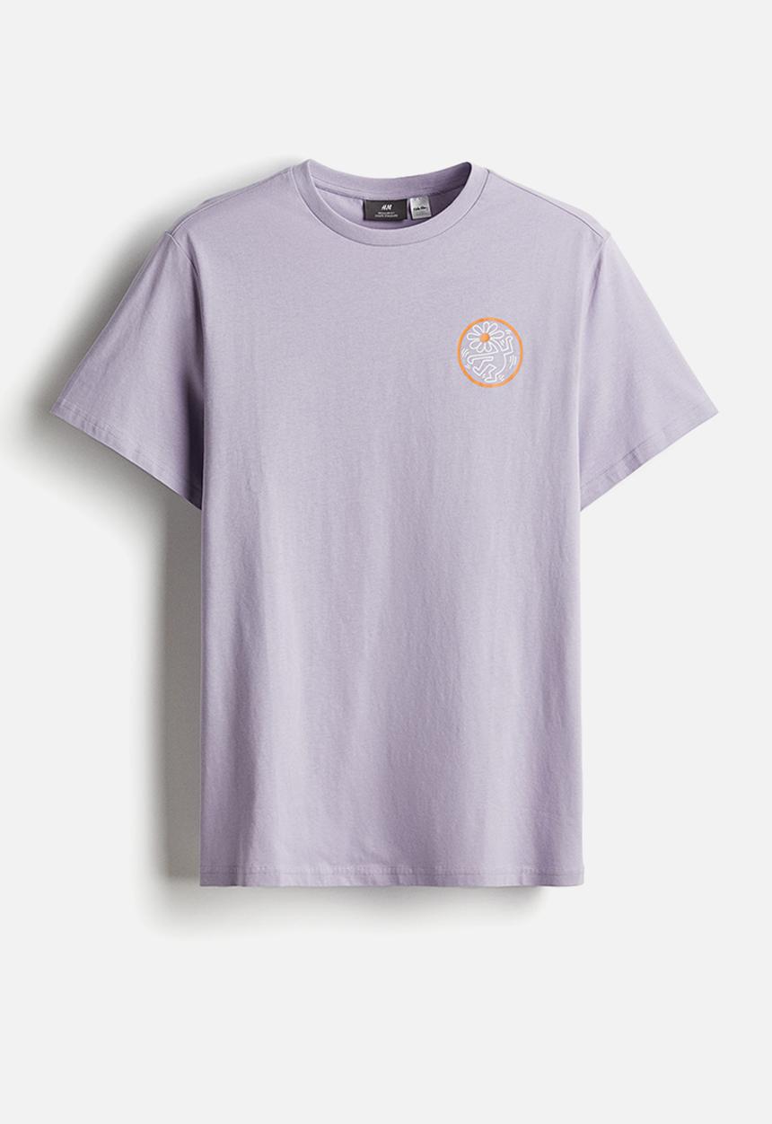 H&M - Regular fit t-shirt - Purple/Keith Haring