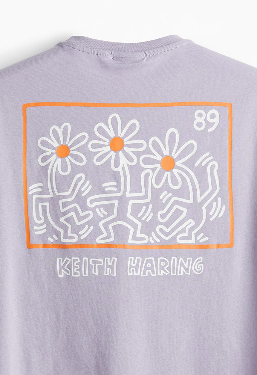 H&M - Regular fit t-shirt - Purple/Keith Haring