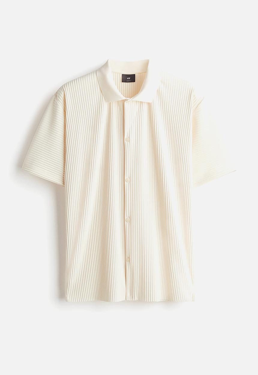 H&M - Loose fit pleated shirt - beige