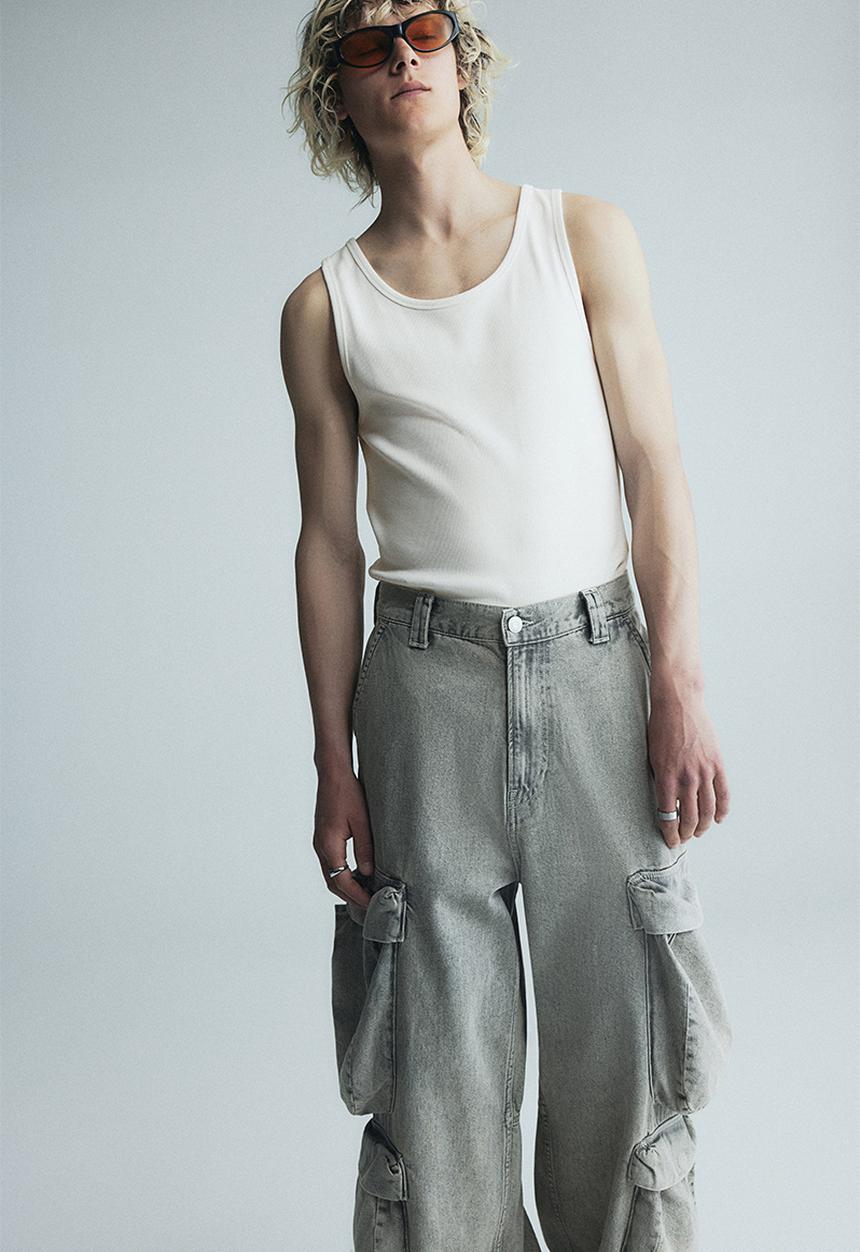 H&M - Slim fit ribbed vest top - white