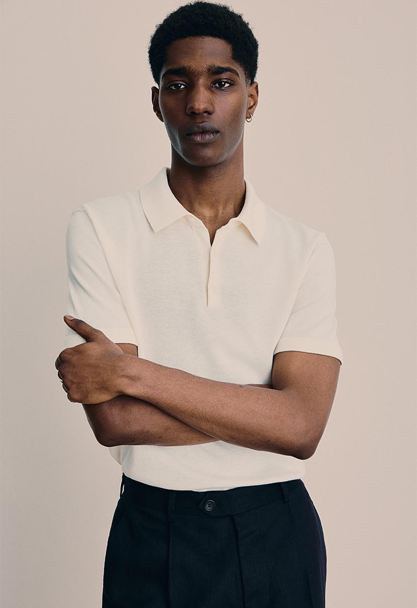 H&M - Slim fit polo shirt - white