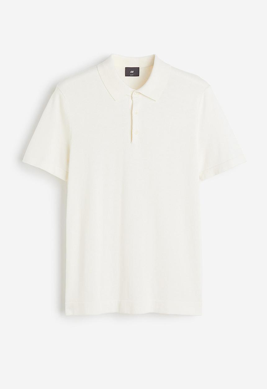 H&M - Slim fit polo shirt - white