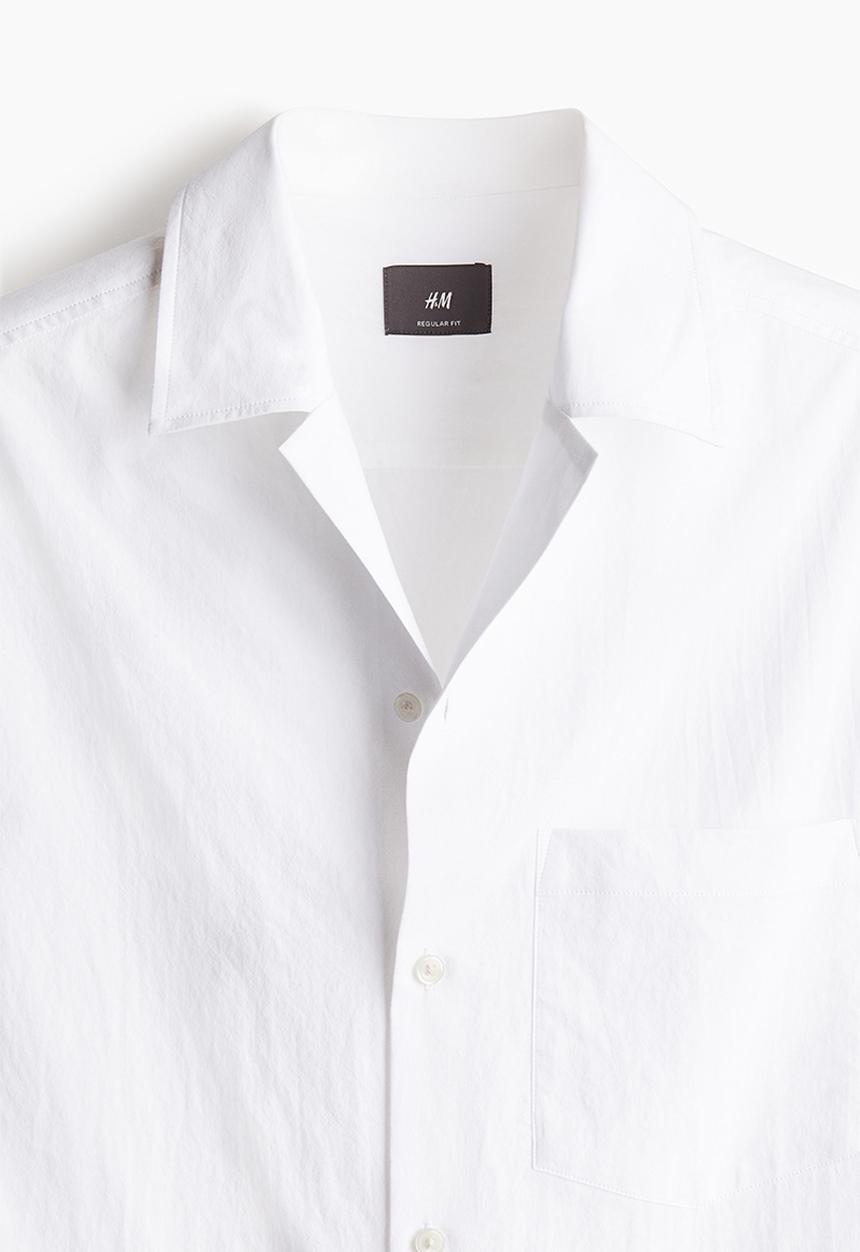 H&M - Regular fit resort shirt - white