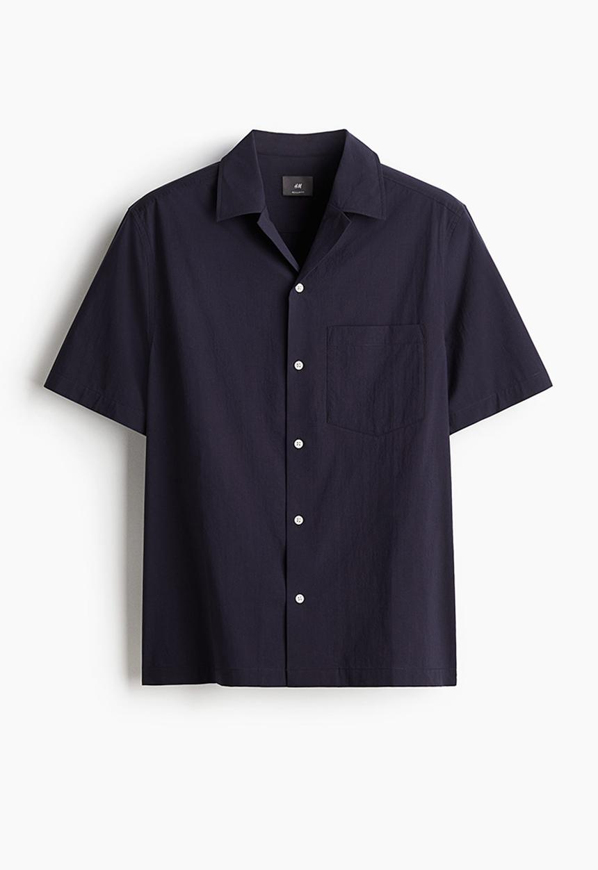 H&M - Regular fit resort shirt - navy blue