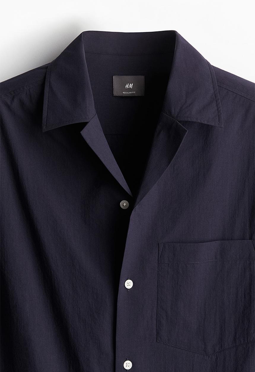 H&M - Regular fit resort shirt - navy blue