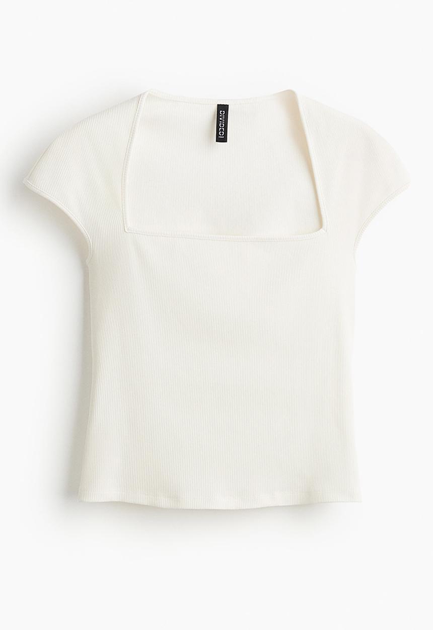 H&M - Cap-sleeved top - cream