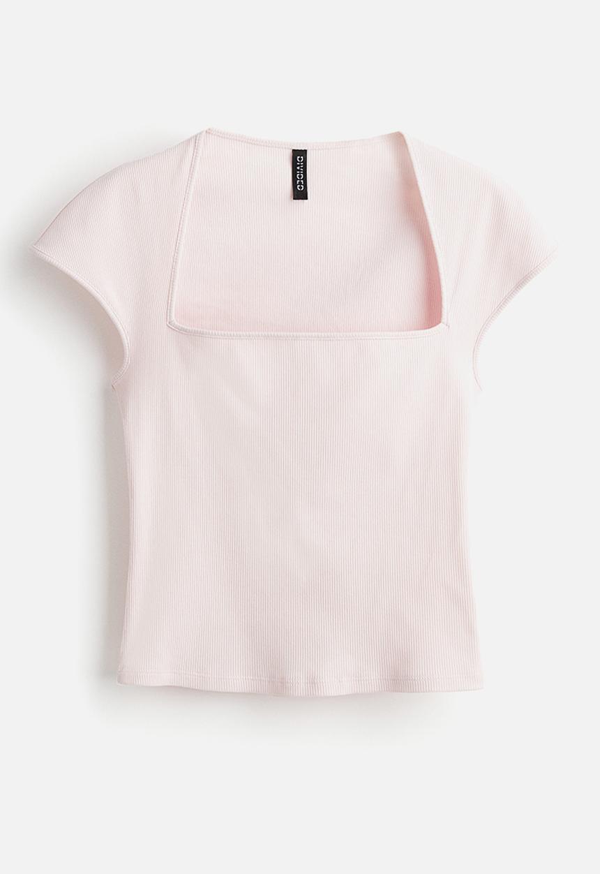 H&M - Cap-sleeved top - light pink