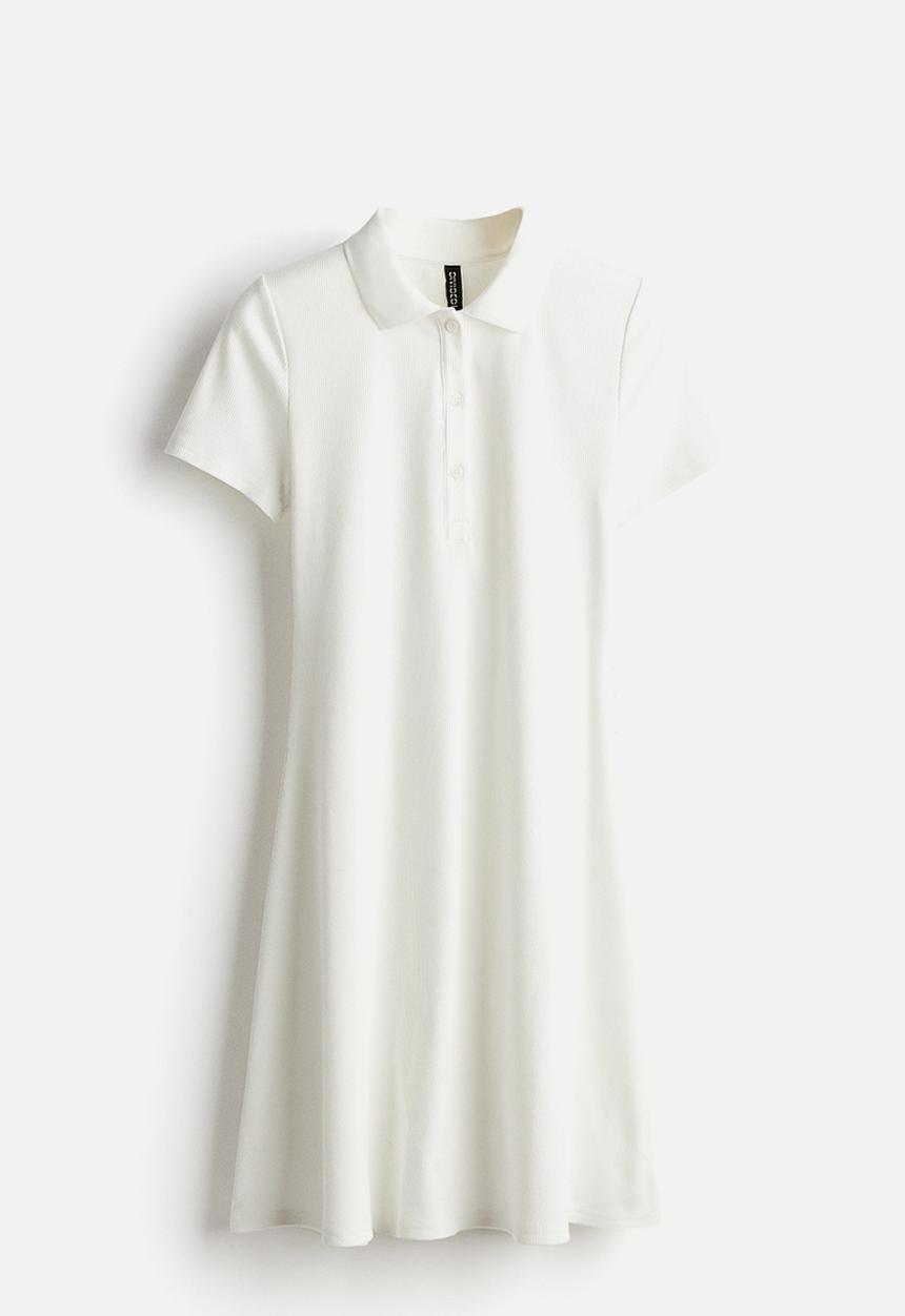 H&M - Collared ribbed dress - cream