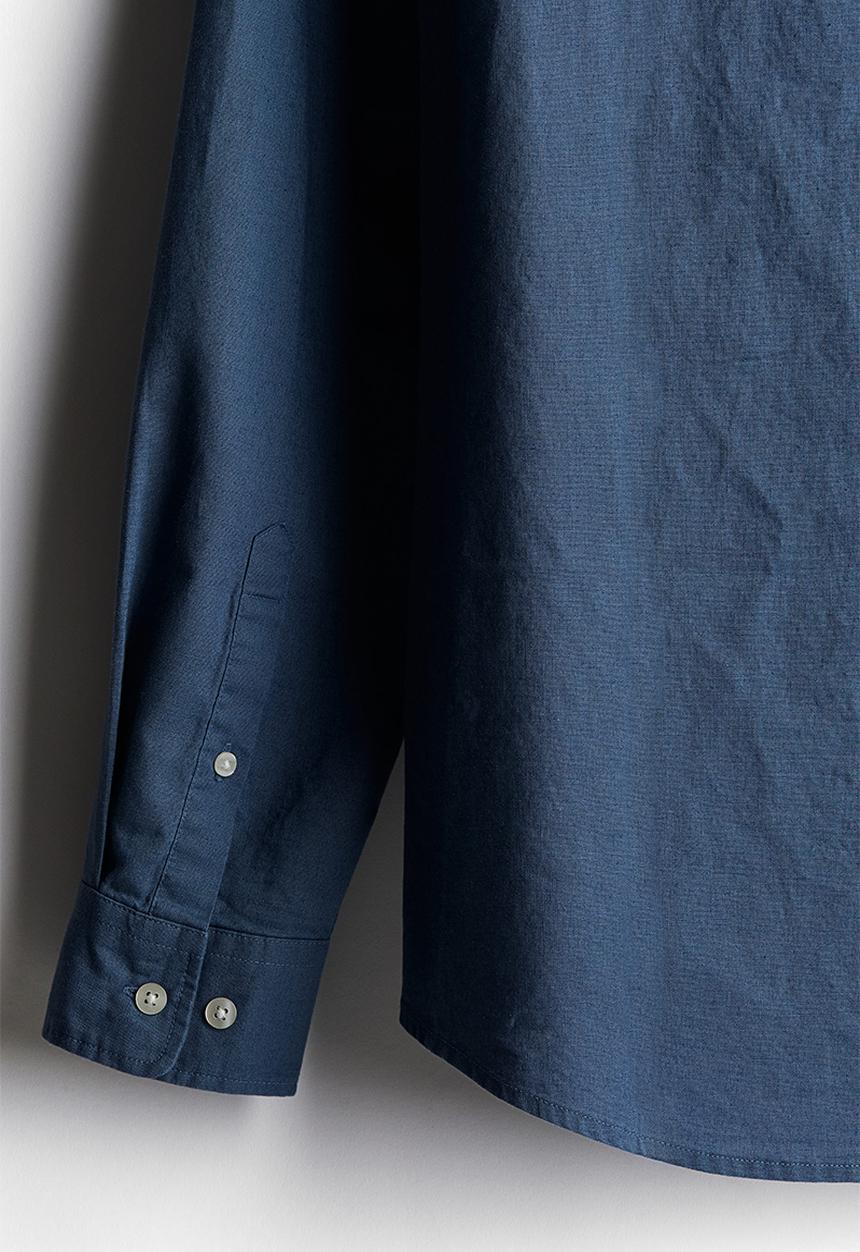 H&M - Regular fit linen-blend shirt - blue