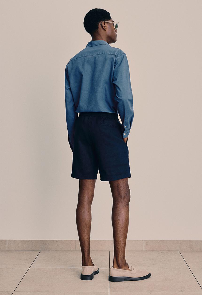 H&M - Regular fit linen-blend shirt - blue