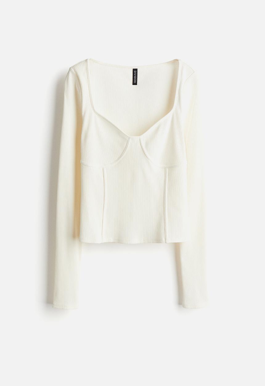 H&M - Corset-style top - cream