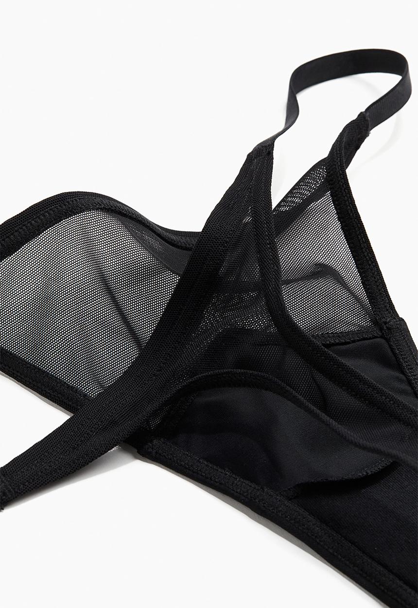 H&M - 2-Pack tanga thong briefs - black