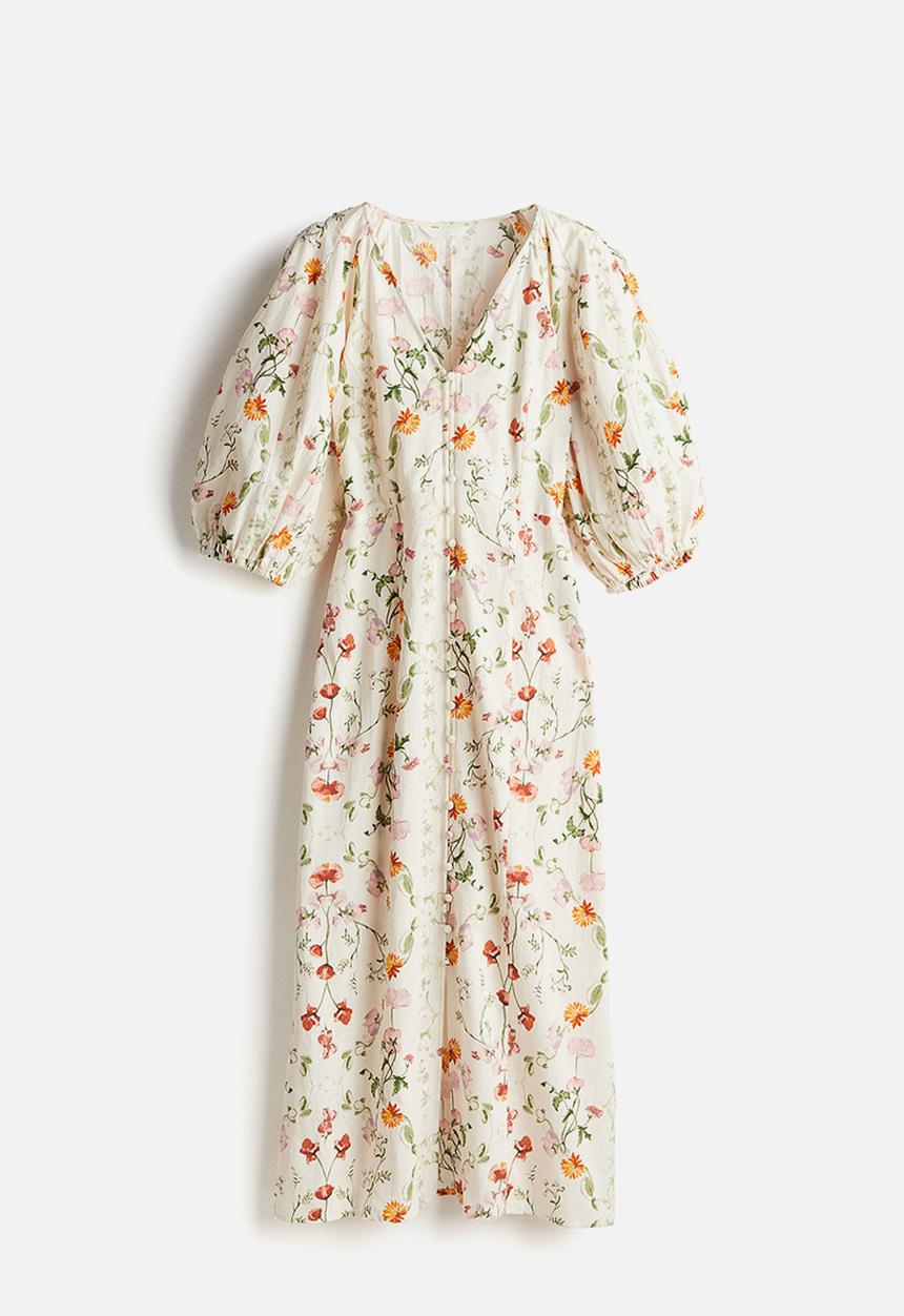 H&M - Button-front dress - White Floral
