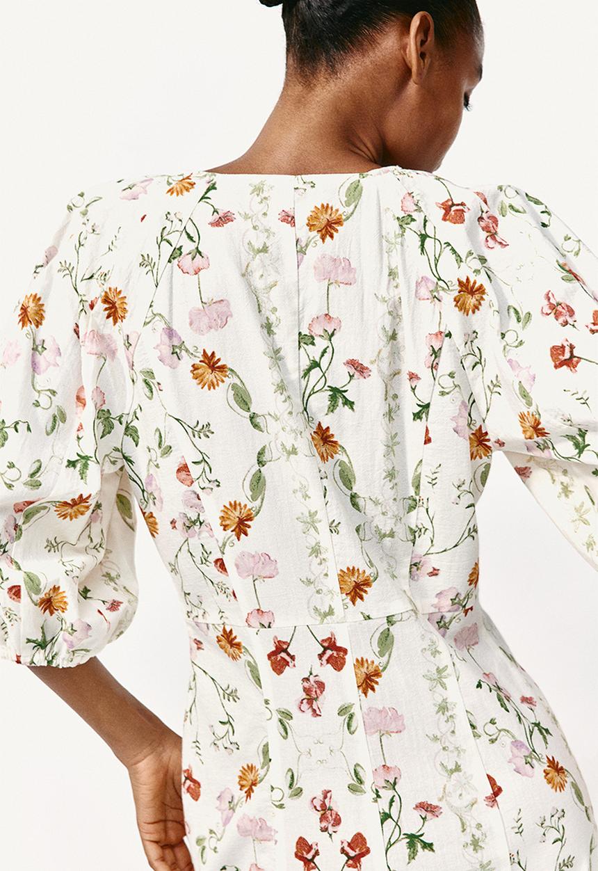 H&M - Button-front dress - White Floral