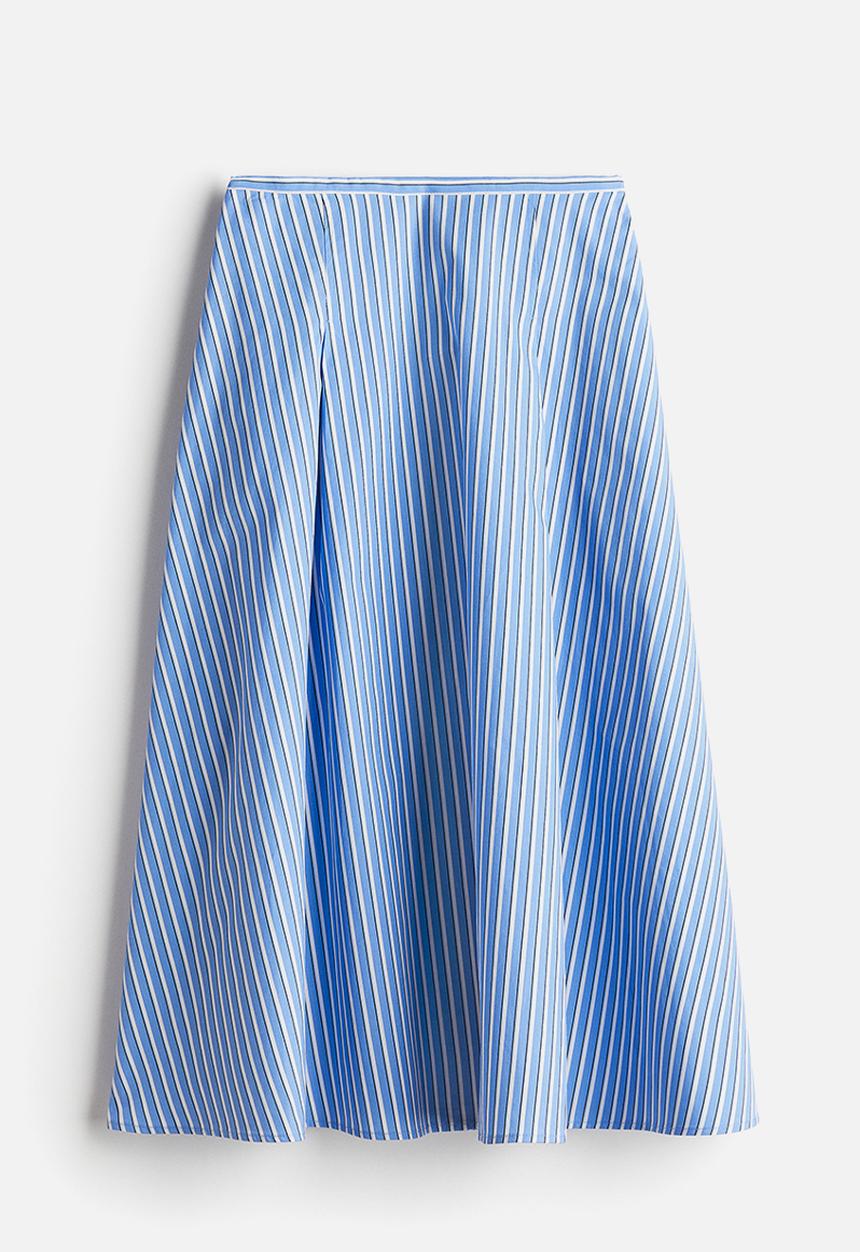 H&M - A-line poplin skirt - blue