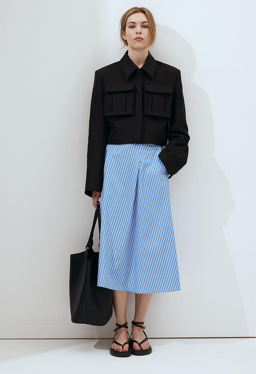 H&M - A-line poplin skirt - blue