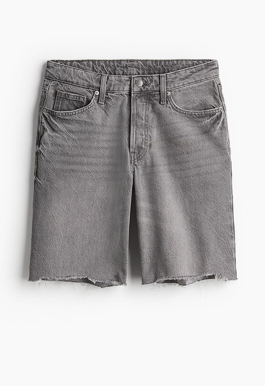 H&M - Baggy low denim shorts - grey